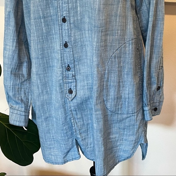 CP SHADES WOMEN'S LONG SLEEVE 100% COTTON Blue SHIFT DRESS TUNIC TOP - SIZE S. - Picture 4 of 8